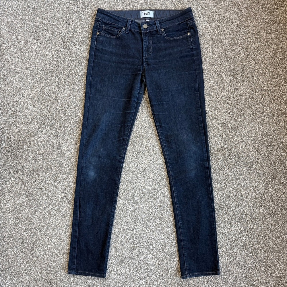 Paige Skyline Skinny Jeans Twilight Dark Wash Mid Rise‎ Denim Womens Size 27